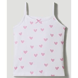 Bonfino Cotton Knit Sleeveless Striped Hearts & Polka Dots Printed Slips Pack Of 5 - Multicolour
