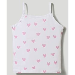 Bonfino Cotton Knit Sleeveless Striped Hearts & Polka Dots Printed Slips Pack Of 5 - Multicolour