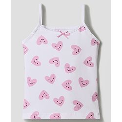 Bonfino Cotton Knit Sleeveless Striped Hearts & Polka Dots Printed Slips Pack Of 5 - Multicolour