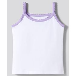 Bonfino Cotton Elastane Knit Sleeveless Solid Colour Slips with Contrast Lace Detailing Pack of 5 - White