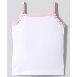 Bonfino Cotton Elastane Knit Sleeveless Solid Colour Slips with Contrast Lace Detailing Pack of 5 - White
