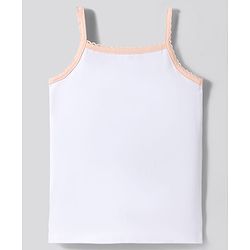 Bonfino Cotton Elastane Knit Sleeveless Solid Colour Slips with Contrast Lace Detailing Pack of 5 - White