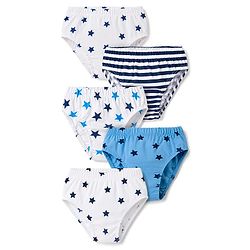 Bonfino Cotton Elastane Knit Star Printed Briefs Pack of 5 - Multicolor