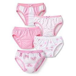 Bonfino Cotton Elastane Knit Star Heart Printed Panties Pack of 5 - Multicolor