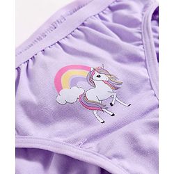 Bonfino Cotton Elastane Knit Unicorn & Striped Panties Pack of 5- Multicolour