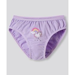 Bonfino Cotton Elastane Knit Unicorn & Striped Panties Pack of 5- Multicolour