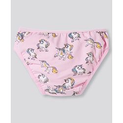 Bonfino Cotton Elastane Knit Unicorn & Striped Panties Pack of 5- Multicolour