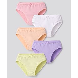 Bonfino Cotton Elastane Knit Solid Panties Pack of 5 - Multicolor
