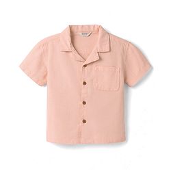 Bonfino Cotton Woven Shirt Resort Collar Half Sleeves Peach 2-3 Years