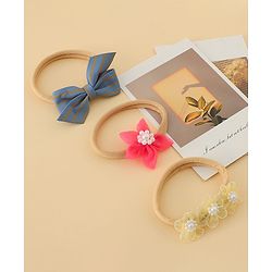 Bonfino Headbands With Applique Pack of 3 - Multicolor