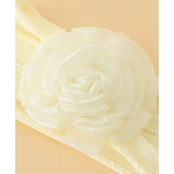 Bonfino Free Size Headband With Floral Applique & Booties Set - Yellow