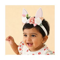 Bonfino Free Size Headband With Floral Applique - Pink