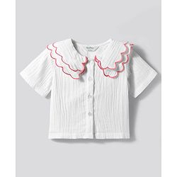 Bonfino 100% Cotton Woven Half Sleeves Solid Top & Shorts Set - White