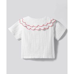 Bonfino 100% Cotton Woven Half Sleeves Solid Top & Shorts Set - White