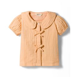 Bonfino 100% Cotton Double Gauze Woven Half Sleeves Solid Top & Shorts Set - Peach