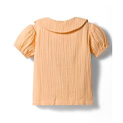 Bonfino 100% Cotton Double Gauze Woven Half Sleeves Solid Top & Shorts Set - Peach