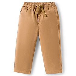 Bonfino Cotton Elastane Woven Full Length Twill Lycra Jogger Fit Chinos Solid Colour Trouser  - Khaki