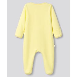Bonfino 100% Cotton Knit Full Sleeves Footed Sleepsuits with Beach Print Pack of 2 - White & Yellow