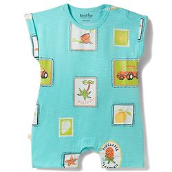 Bonfino 100% Cotton Knit Half Sleeve Printed Rompers Pack Of 4 - Multicolor
