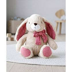Bonfino Plush Bunny with Bow Soft Toy 25 cm Plush Stuffed Dog| Enhances Imagination| Companion for Emotional Support| Perfect for Snuggles, Playtime & Gifting| BIS Certified| Home & Car Decor - Pink