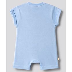 Bonfino 100% Cotton Knit Sleeveless Striped & Animal Printed Rompers Pack Of 5 - Light Blue Yellow & White