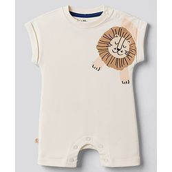 Bonfino 100% Cotton Knit Sleeveless Striped & Animal Printed Rompers Pack Of 5 - Light Blue Yellow & White