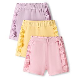 Bonfino 100% Cotton Knit Solid Shorts With Frill Detailing Pack Of 3 - Multicolour