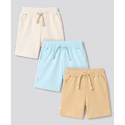 Bonfino 100% Cotton Knit Above Knee Length Solid Shorts Pack Of 3 - Multicolor