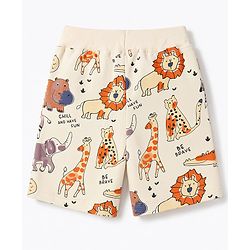 Bonfino 100% Cotton Knit Above Knee Length Animal Printed Shorts Pack of 3 - Multicolor