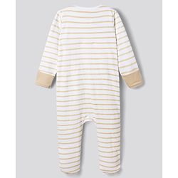 Bonfino 100% Cotton Knit Full Sleeves Star & Text Printed Sleepsuits With Patch Pack Of 5 - Multicolor