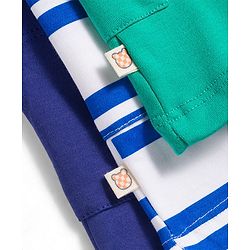 Bonfino 100% Cotton Knit Above Knee Length Solid & Striped Shorts Pack of 3 - Multicolour