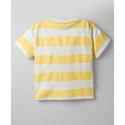 Bonfino 100% Cotton Knit Half Sleeves Striped & Vehicles Printed Oversized T-Shirt & Solid Cargo Shorts Set - White