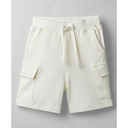 Bonfino 100% Cotton Knit Half Sleeves Striped & Vehicles Printed Oversized T-Shirt & Solid Cargo Shorts Set - White