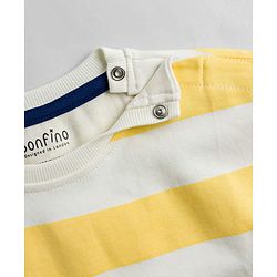 Bonfino 100% Cotton Knit Half Sleeves Striped & Vehicles Printed Oversized T-Shirt & Solid Cargo Shorts Set - White