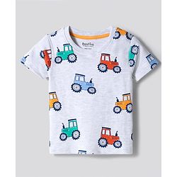 Bonfino 100% Cotton Knit Vehicles Printed Co-Ords T-shirt & Shorts Set Pack of 2 - Multicolour