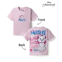 Bonfino Disney Single Jersey Knit Half Sleeves T-Shirt With Front & Back Aristocats Marie Graphics  - Pink
