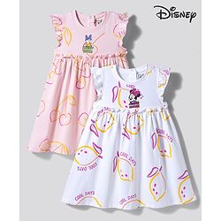 Bonfino Disney Single Jersey Knit Half Sleeves Frocks With Minnie & Friends Graphics Pack of 2 - Multicolor