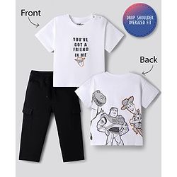 Bonfino Disney Single Jersey Knit Half Sleeves T-Shirt & Jeans Set With Front & Back Toy Story Graphics - Multicolor