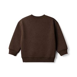 Bonfino Cotton Knit Fleece Oversized Drop Shoulder Full Sleeves Winter Sweatshirt and Joggers Set With Santa & Text Print - Brown