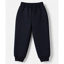 Bonfino Cotton Mixes Fleece Knit Full Drop Shoulder Sleeves Oversized Sweatshirt and Jogger Winter Wear Set with San Diego Print & Kangaroo Pocket - Navy Blue
