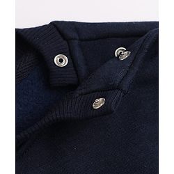 Bonfino Cotton Mixes Fleece Knit Full Drop Shoulder Sleeves Oversized Sweatshirt and Jogger Winter Wear Set with San Diego Print & Kangaroo Pocket - Navy Blue