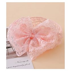 Bonfino Headband & Socks Combo Set With Bow Applique - Pink