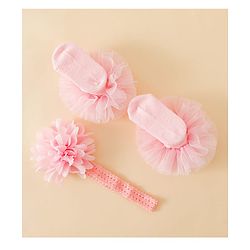 Bonfino Headband & Socks Combo Set- Pink