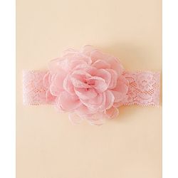Bonfino Headband & Socks Combo Set With Flower Applique -Pink