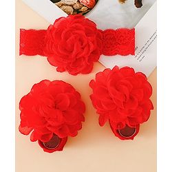 Bonfino Free Size Hair Accessories Combo Sets  - Red