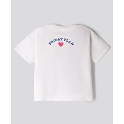 Bonfino Disney Interlock Knit Half Sleeves T-Shirt & Shorts Night Suit with Stitch Graphic - White