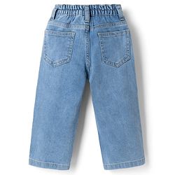 Bonfino Disney Full Length Denim Jeans With Mickey Mouse Embroidery - Blue