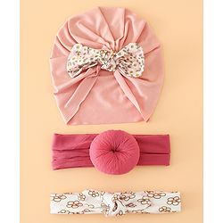 Bonfino Free Size Bow Headbands Pack of 3 - Pink