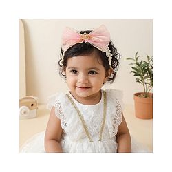 Bonfino Free Size Crown Bow Headbands - Beige