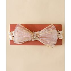 Bonfino Free Size Crown Bow Headbands - Beige